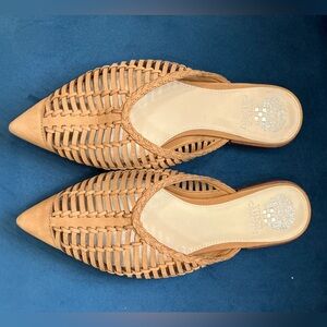Vince Camuto Morley Woven Pointy Toe Mule Tan Leather